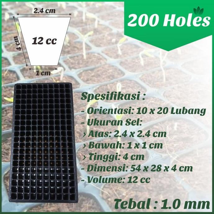 Bisa Cod Tray Semai 200 Lubang Tebal Untuk Pembibitan ><