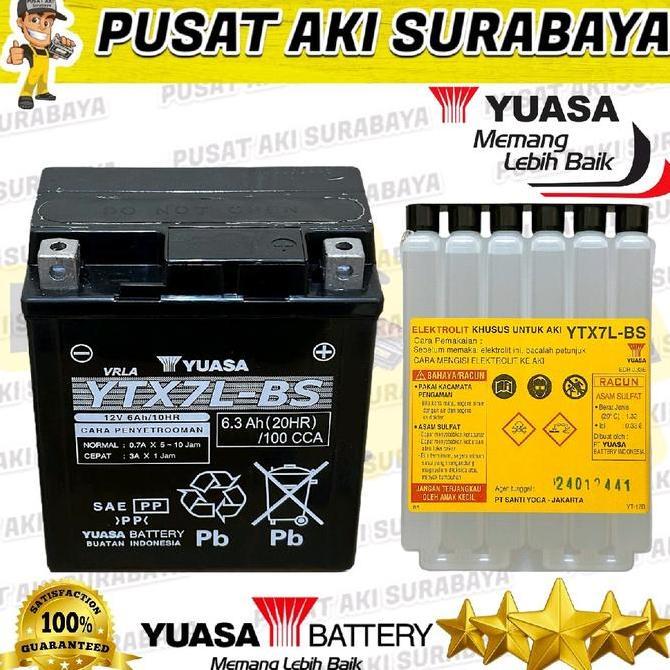 Promo PROMO AKI YUASA YTX7L - BS ACCU 12 VOLT 6 AMPER SEPEDA MOTOR LX 150 LIBERTY DTRACKER 250 W 175
