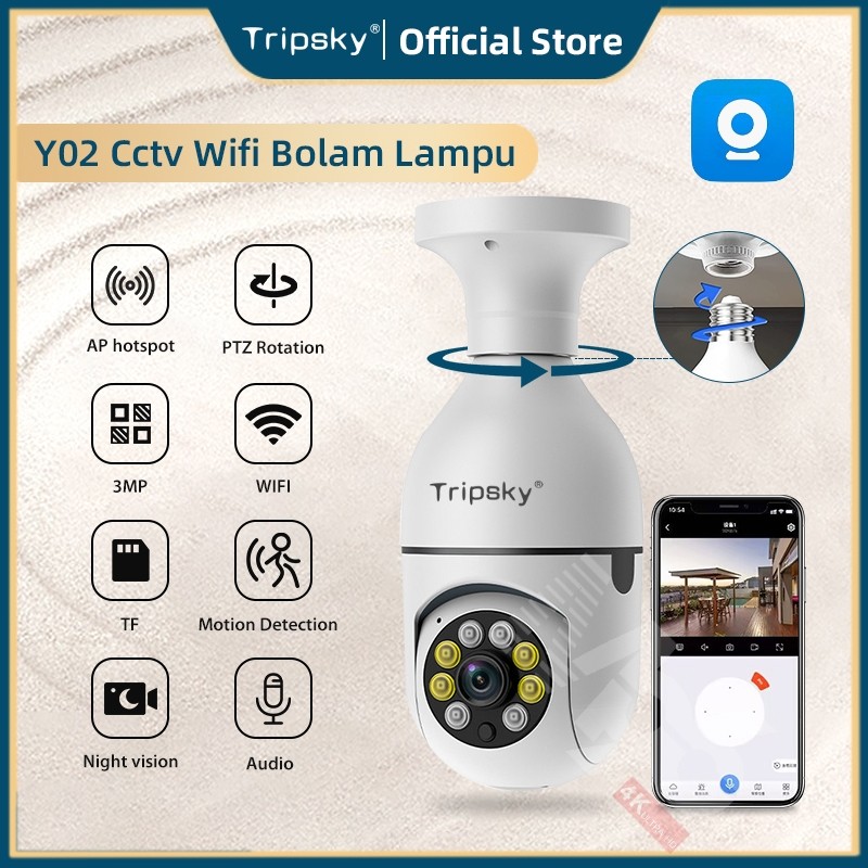 Cctv Wifi Cctv Lampu Y02 Kamera Cctv Wifi Lampu Cctv 1080P 3Mp 360 Derajat Panoramic Smart Cctv Bohl