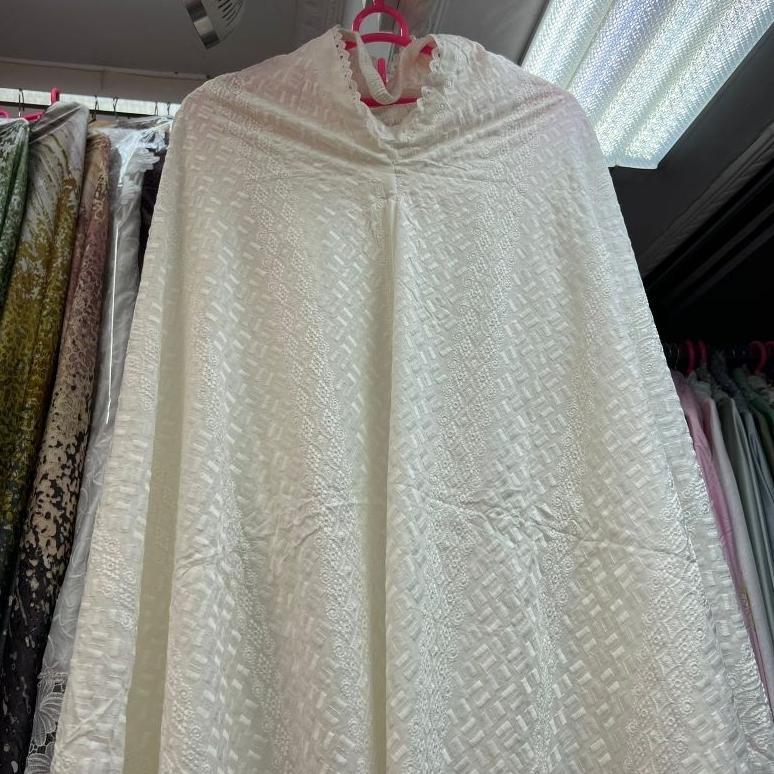 big promo (mukena dewasa rubiah) mukena mewah dewasa premium bordiran cantik putih elegan