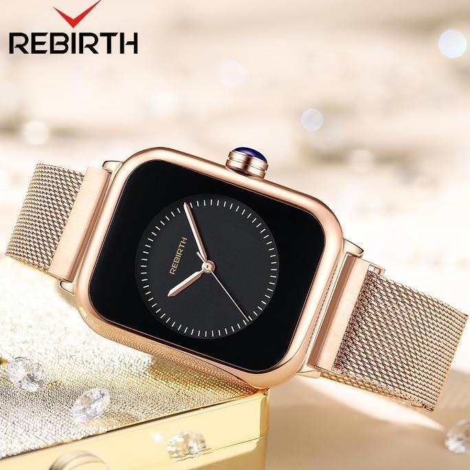 AI97 ~ REBIRTH Jam Tangan Wanita Mode Bisnis Display Kuarsa Jam Wanita Tali Jala Tahan Air Jam Tanga