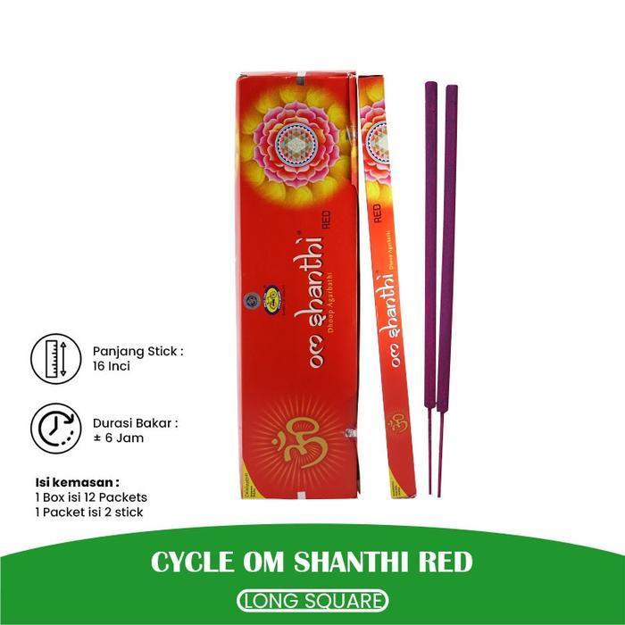HOT SALE Dupa India (Aromaterapi) Long Square - Om Shanti Red