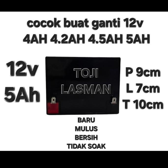 ( Accu 12V 4.5Ah ) Battery Baterai Aki Speaker Aktif Aktive Portable Motoran Mobilan Mainan Charger 