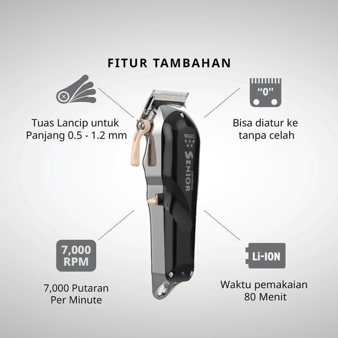 Popapipu- Wahl Professional 5 Star Senior Cordless Hair Clipper - Alat Cukur, Alat Cukur Rambut, Mes