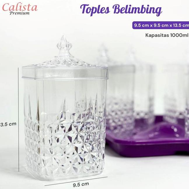 Toples Aesthetic Calista Belimbing Toples Kue Kering Lebaran Estetik 1 Set Isi 6Pcs Toples Kristal B