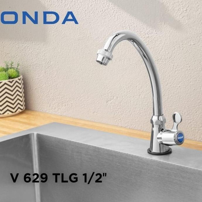 Kran Angsa ONDA V 629 TLG 1/2" inch / Keran Cuci Piring Dapur V629TLG Air Wastafel kuningan hitam kr