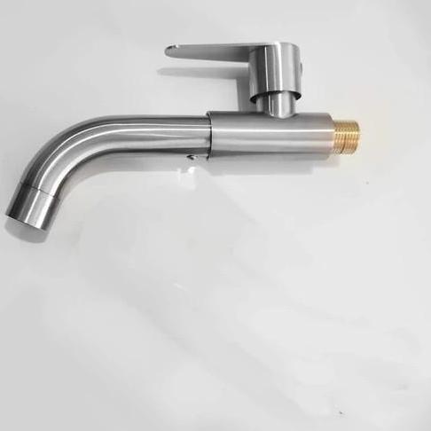 Kran Wastafel Tembok Dingin Stainless Kedeng / Kran Cuci Tangan dinding / Kran Wudhu