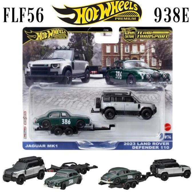 Promo Hot Wheels Premium Team Transport Jaguar MK1 2023 Land Rover Defender Diskon