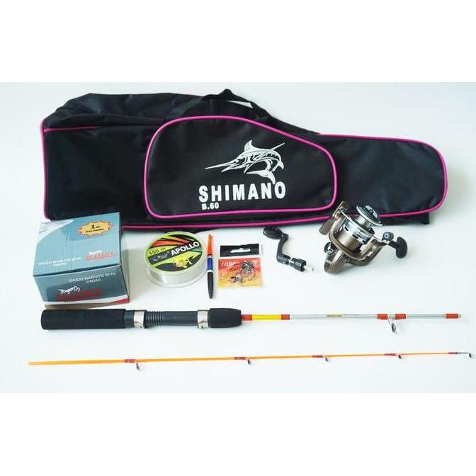 Set Pancing Komplit Mini Reel Dan Joran Lentur Kekuatan Hingga 8Kg Allshop