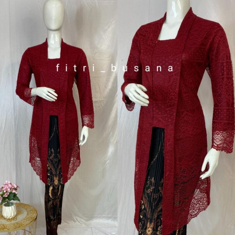 new kebaya tunik brokat atasan kebaya kutubaru modern panjang model busui baju kondangan seragaman u