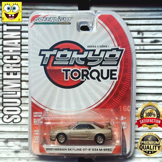 Diecast Greenlight 2001 Nissan Skyline GT-R R34 M-Spec Tokyo Torque 1