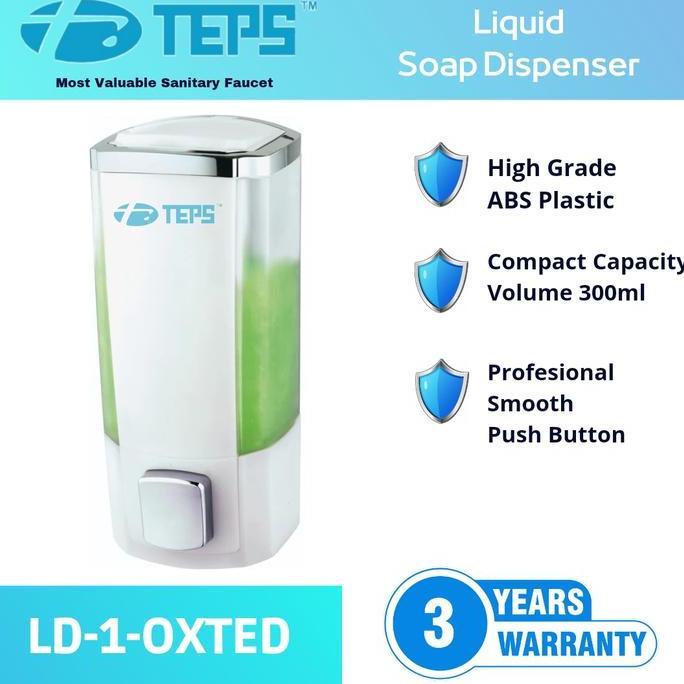 TEPS LDW-1 OXTED Tempat Sabun Cair 300ml ABS Superior Minimalis Praktis Garansi 5 Tahun No Drill Pum