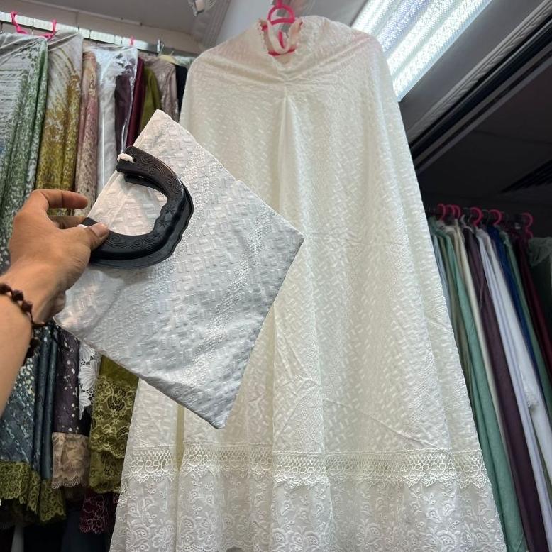 NEW PRODUCT (MUKENA DEWASA RUBIAH) MUKENA MEWAH DEWASA PREMIUM BORDIRAN CANTIK PUTIH ELEGAN