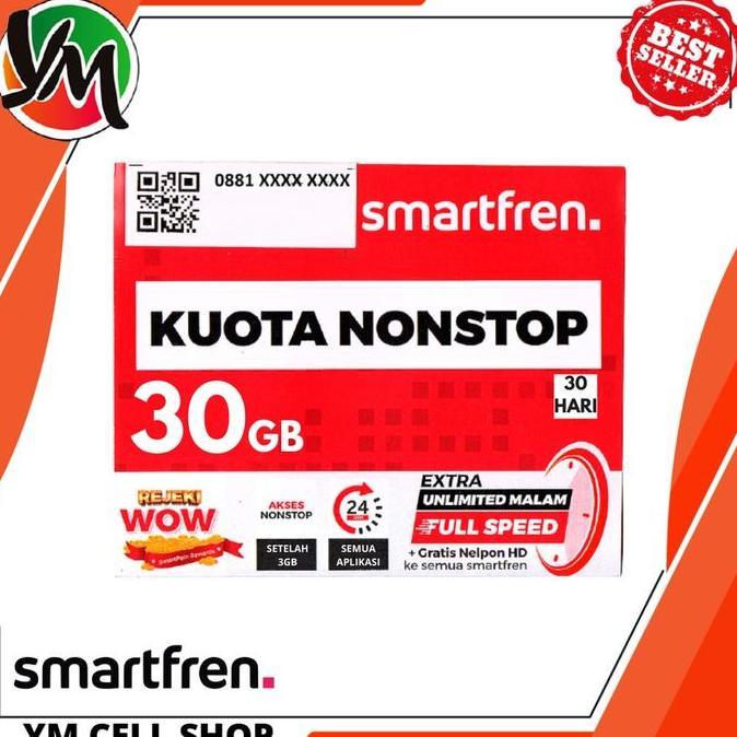 PERDANA KUOTA SMARTFREN UNLIMITED NONSTOP 30GB 30 HARI