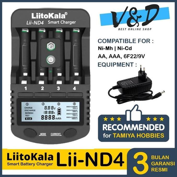 TERMURAH - Charger Baterai Liitokala Lii ND4 / Charger Baterai AA / Charger Tamiya