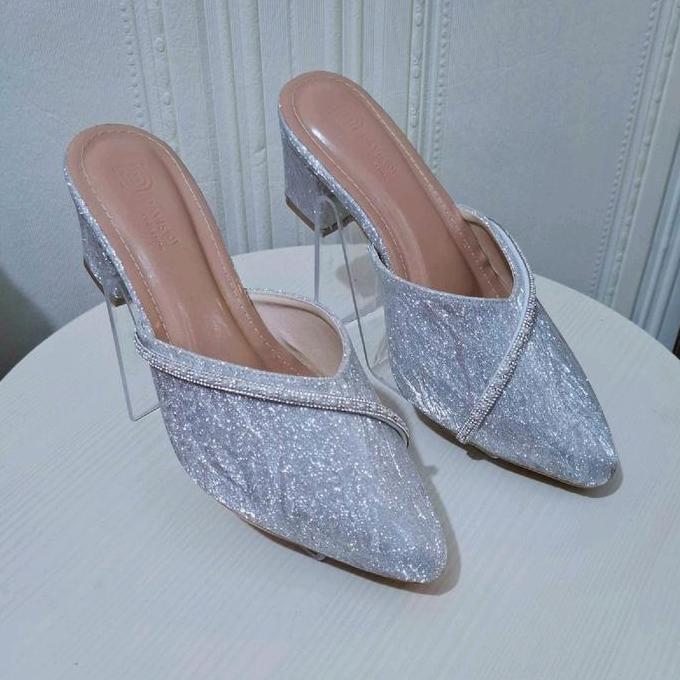 DB253 >> Series IP02 Sepatu sandal selop pesta wanita heels hak tahu 5 Cm Terbaru Karet Shoes lady s