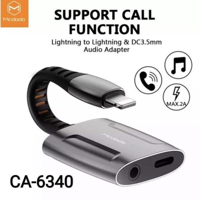 Mcdodo Splitter for Iphone Lightning to Aux + Lightning 2A