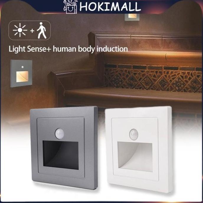 NOXAZA Lampu Tangga Dinding Step LED Tanam/Lampu Dinding Sensor Otomatis 220V