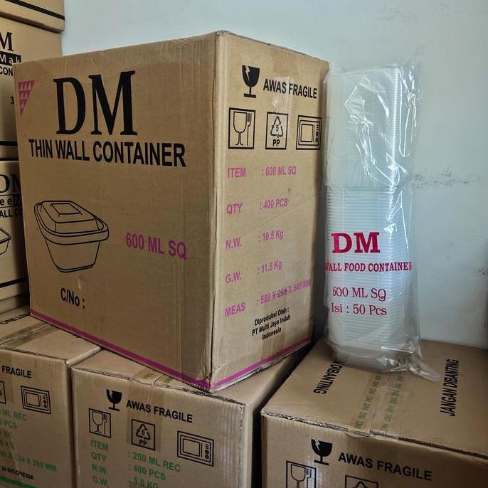 Thinwall Dm Square 600 Ml Sq - Persegi Tinggi 600Ml Sq - 400 Set