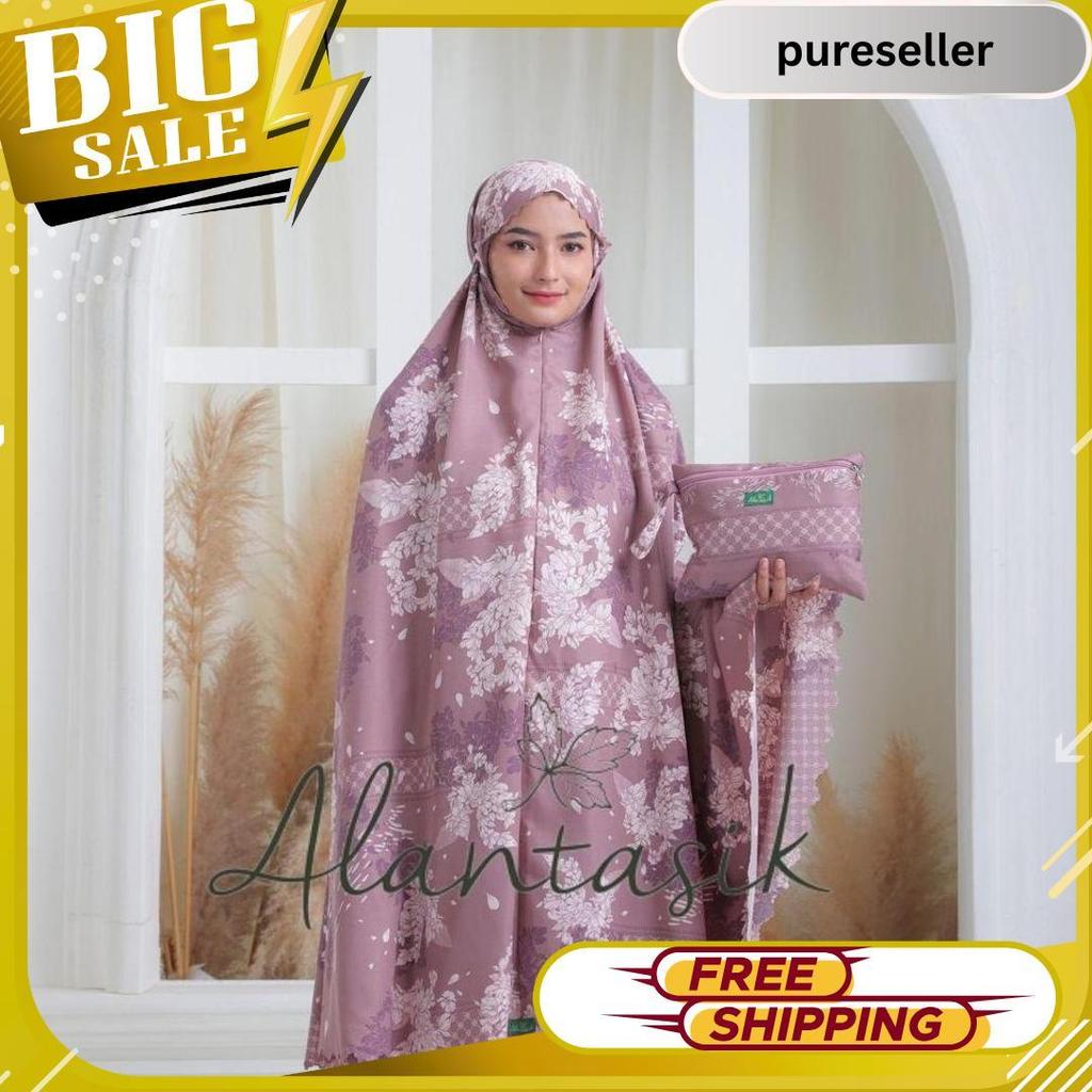 Mukena Dewasa  Traveling Maxmara Flower Satin Silky 2 In 1 Meledak