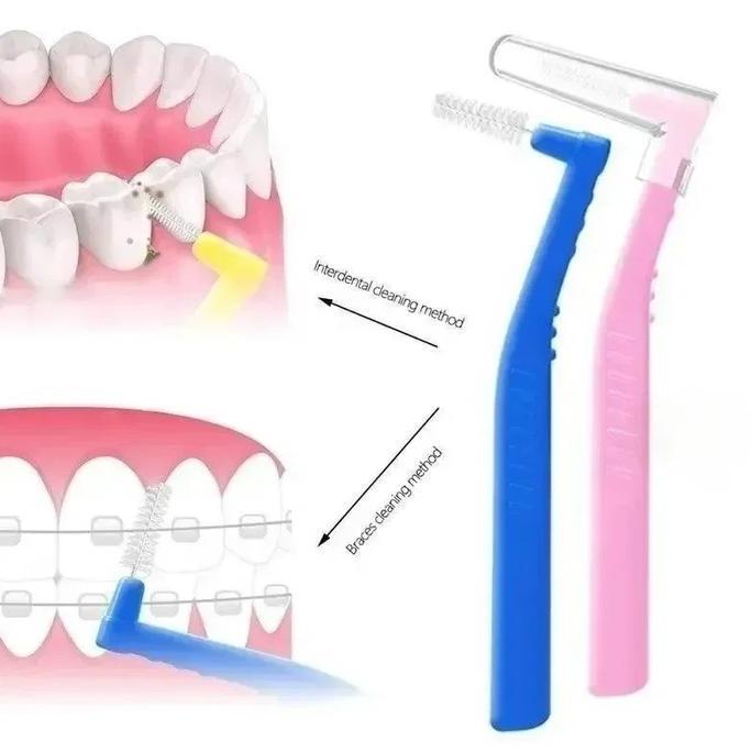 GHURDI Interdental Brush sikat gigi Ortho / pembersih cela gigi/Interdental Brush L Shape 5 PCS 0.6-