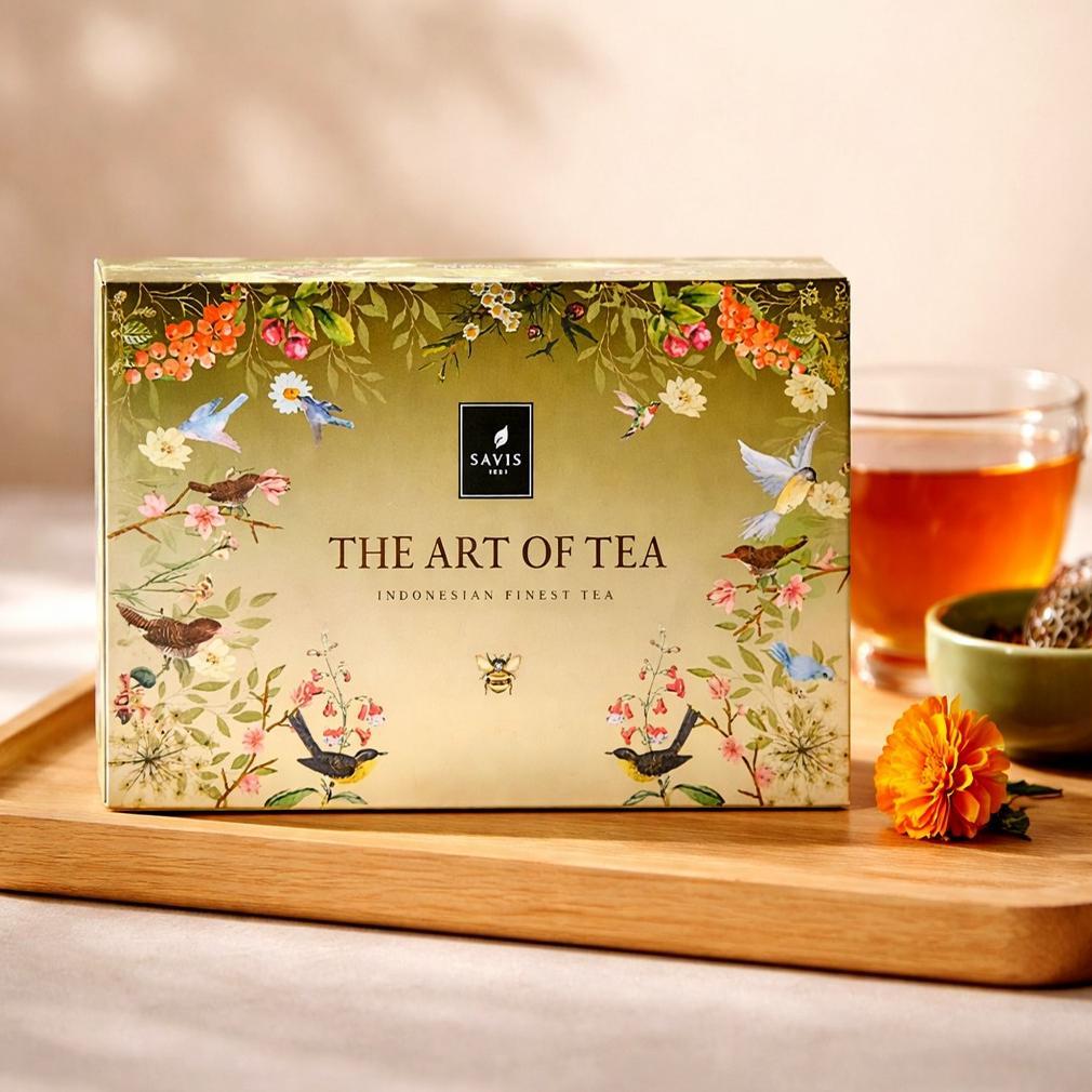 SAVIS TEA PREMIUM HAMPERS ART OF TEA (GREEN) - Hadiah gift box teh hampers teh indonesia eksklusif h