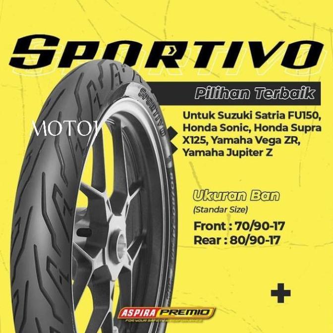 BAN ASPIRA PREMIO 80/90-17 SPORTIVO/FREE PENTIL TUBLES