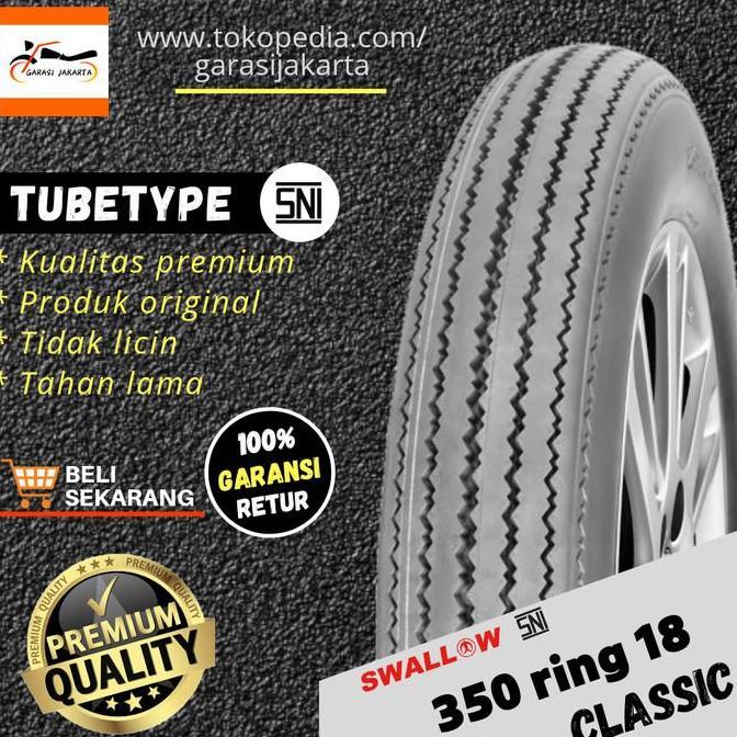 BAN LUAR MOTOR SWALLOW 350-18 RING 18 SB-135 CLASSIC SWALLOW