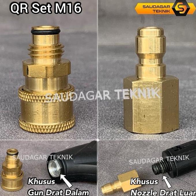 Quick Release Set Jet Cleaner Drat M16 Adaptor Nepel Quick Release Gun Jet Cleaner Drat Dalam Nozzle