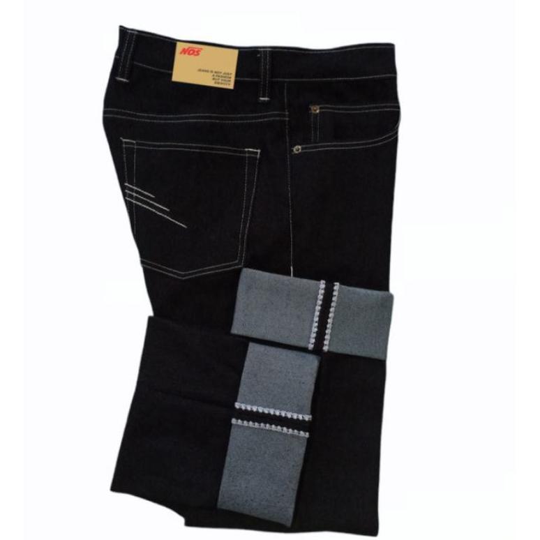 NEW raw denim selvedge shell stitch black indigo 14oz ( READY SIZE 26 S/D 40) [terbaik][terlaris]