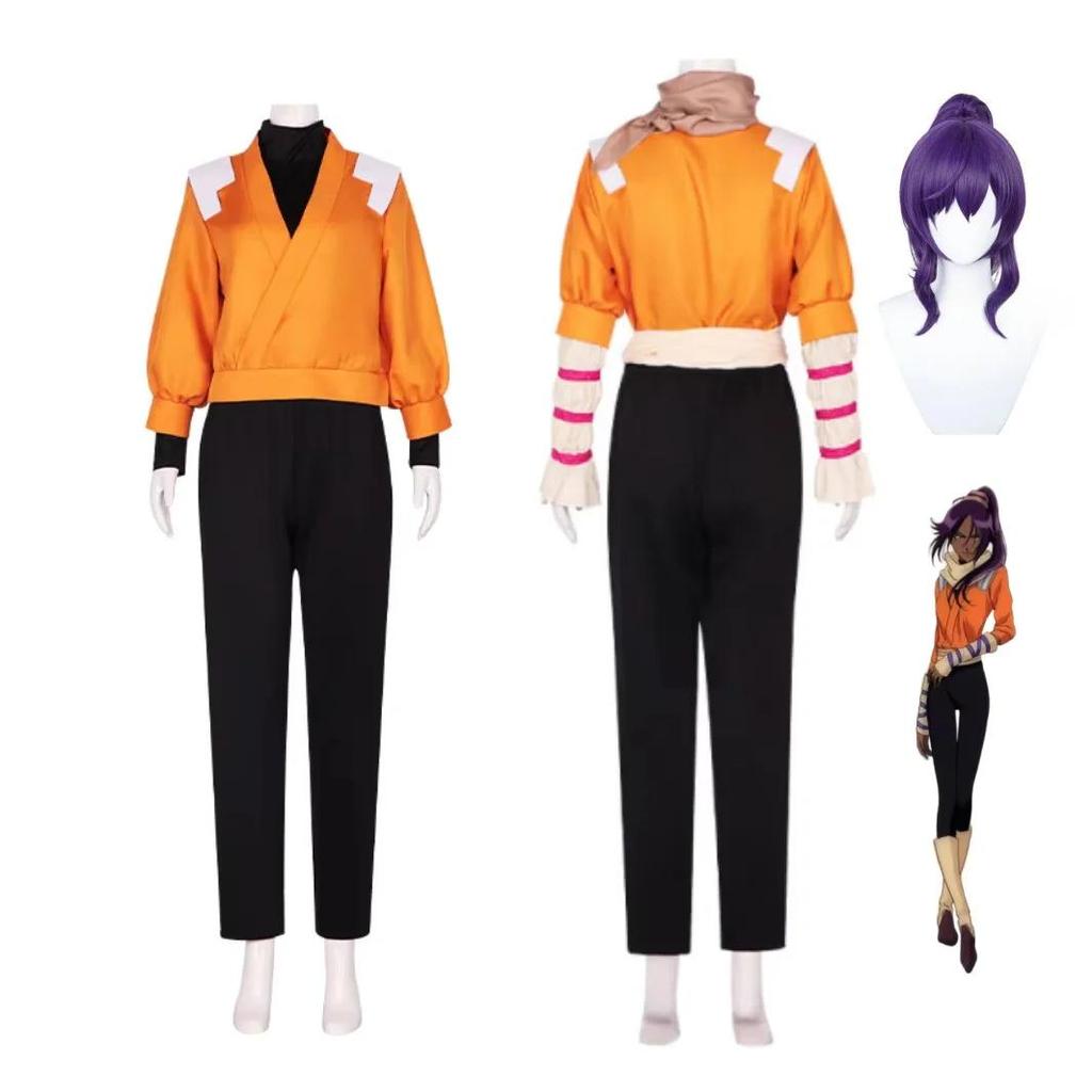 BLEACH Shihouin Yoruichi Shinigami Cosplay Costume Set Anime Halloween For Woman Men Clothes