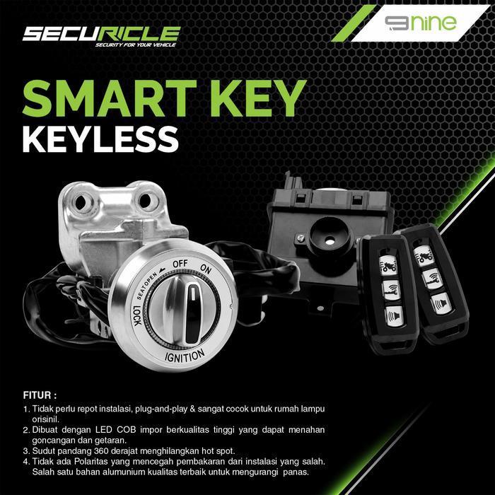 Kunci Keyless Yamaha Nmax Old / Keyless Smartkey + Alarm Getar Bunyi Kendaraan Original Dan Terperca