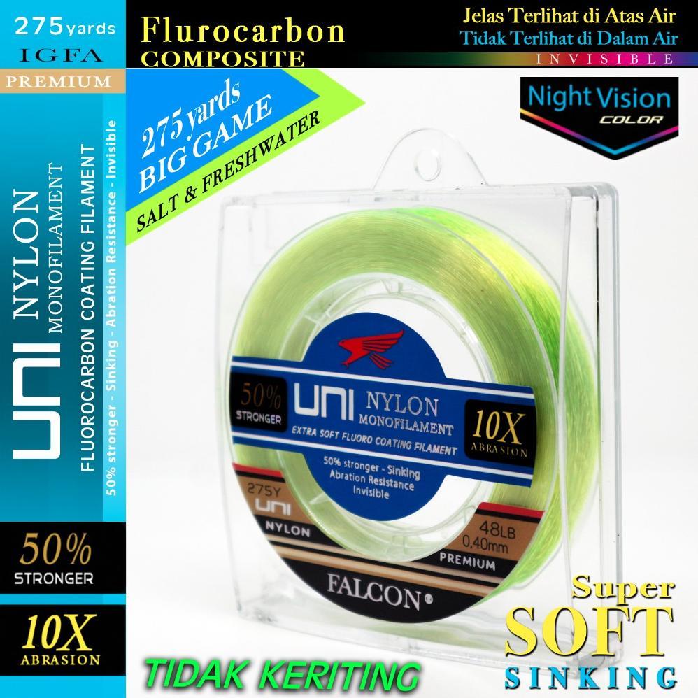 Senar Pancing Falcon UNI 275yards Yellow Fluo Night Vision