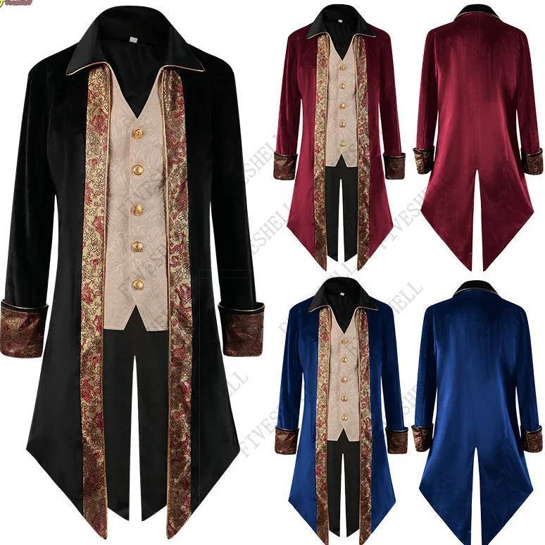 Medieval Cosplay Tuxedo Steampunk Vintage Victorian Long Sleeve Windbreaker Medieval Vintage Suit Pr