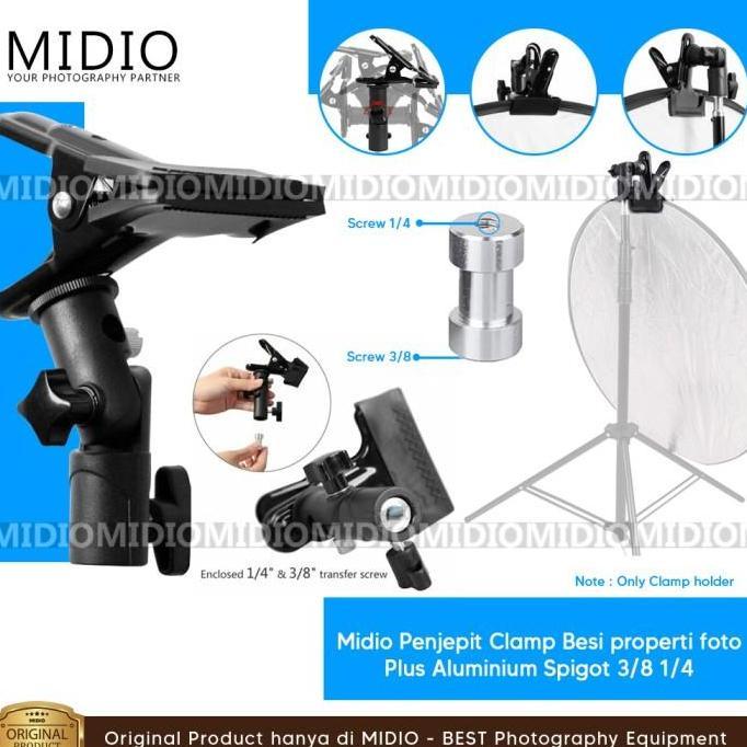 Midio Penjepit Clamp Besi properti foto Plus Aluminium Spigot 3/8 1/4