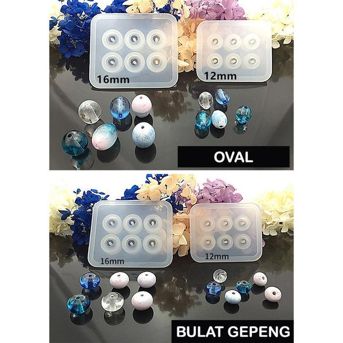 (Diskon) Cetakan Resin Kotak Bulat Oval Set Monte Mote Manik Cetakan Beads Bead Mold Silicone Akseso