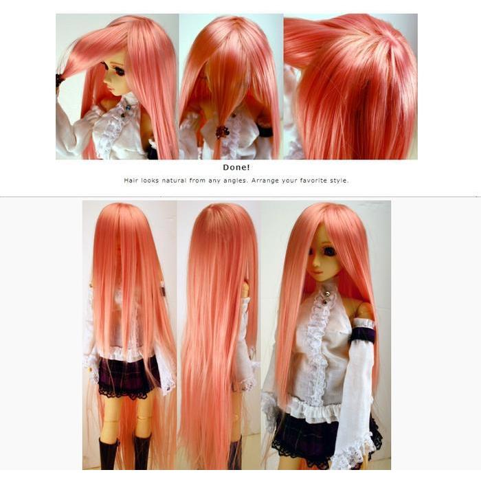 (Termurah) Doll Hair Wig Rambut Palsu Lurus Ukuran 25*100Cm Rambut Boneka Sd Bjd Doll Hair Wefts 25C