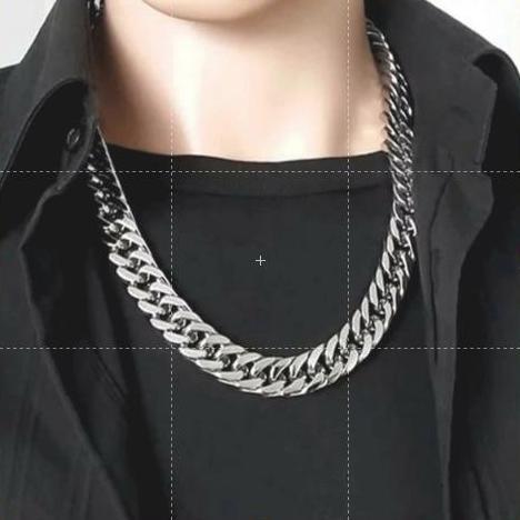 Kalung Pria Rantai Besar Titanium Anti Karat Ukuran Jumbo