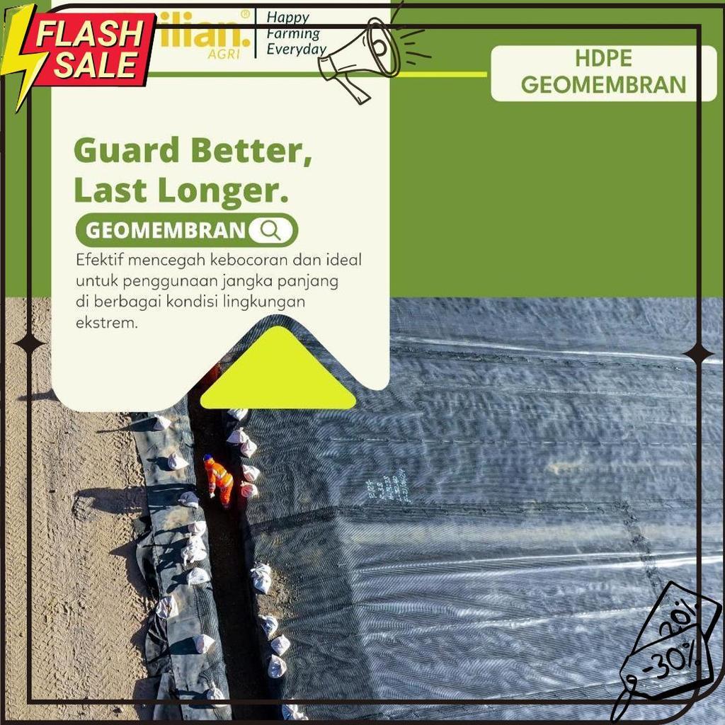 Geomembran Hdpe Tebal 500 Micron Lebar 4 Meter Termurah