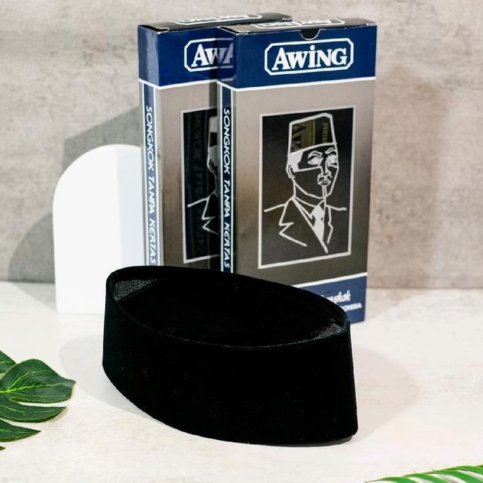 Termurah / Hot Sale Songkok Awing Hitam  Ac Tinggi 8,9,10,11,12 Original Produk Bludru Halus  Kopyah