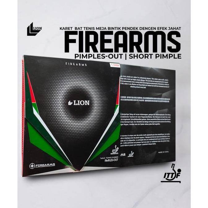 Karet Bet Pingpong Tenis Meja LION FIREARMS Bintik Pendek Original