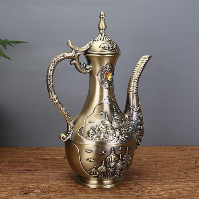 Cangkir Teko Set Turki Arab Tea Set Pot Persia Teko Zamzam Aluminium SUM