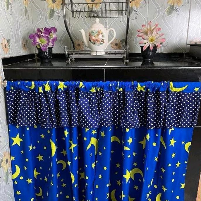 Dimari- Gorden Kolong Dapur Korden Serut Rumbai Kain Katun Tirai