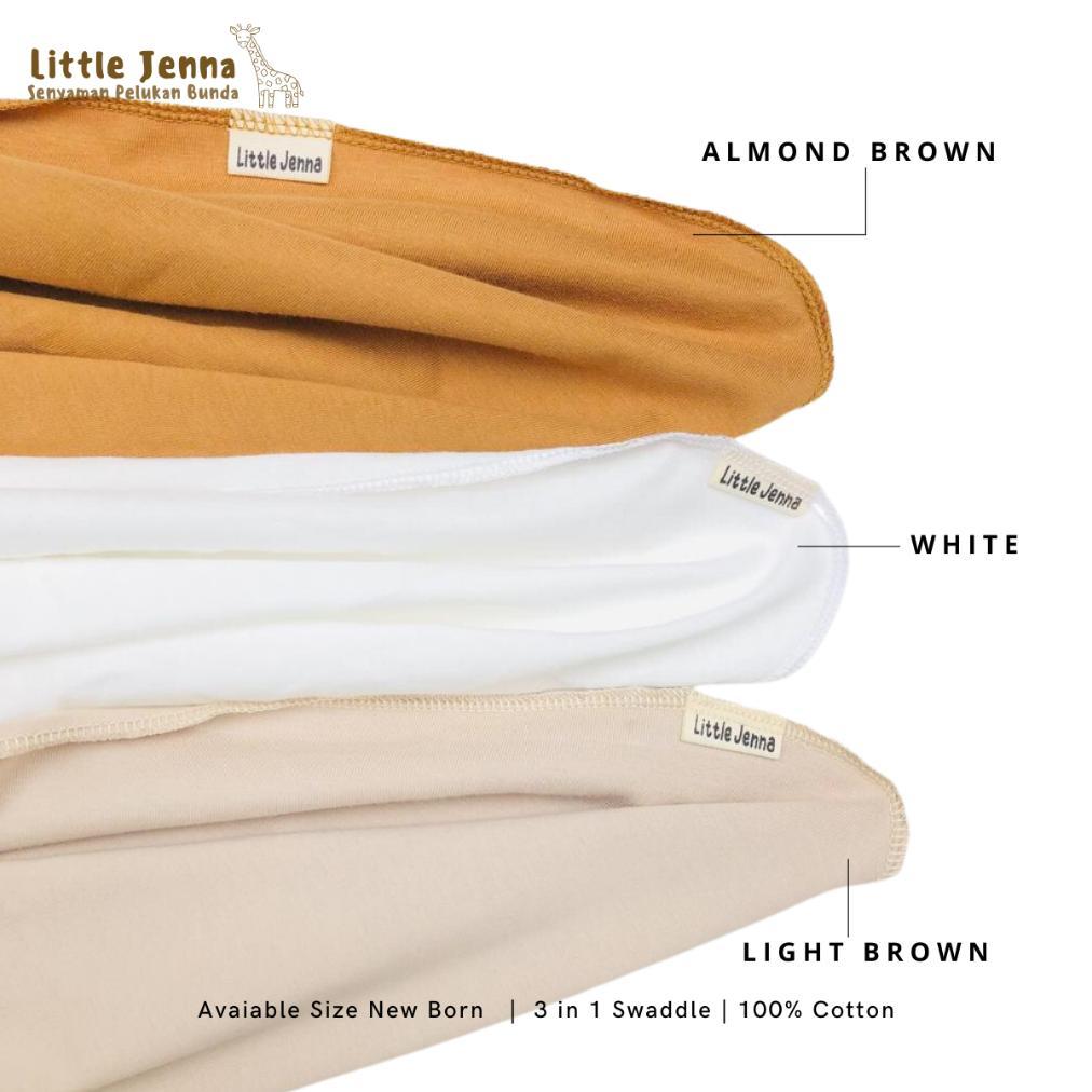 BEST DEALS LITTLE JENNA - Bedong Bayi Premium New Born Swaddle 3in1 (1 SET isi 3pcs) Earthtone Serie