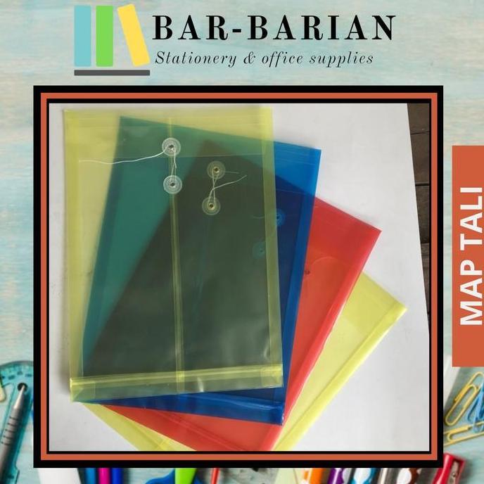Dicdoc- Map Plastik Tali Bening Dan Berwarna Folio / Map Bening Tali Felix