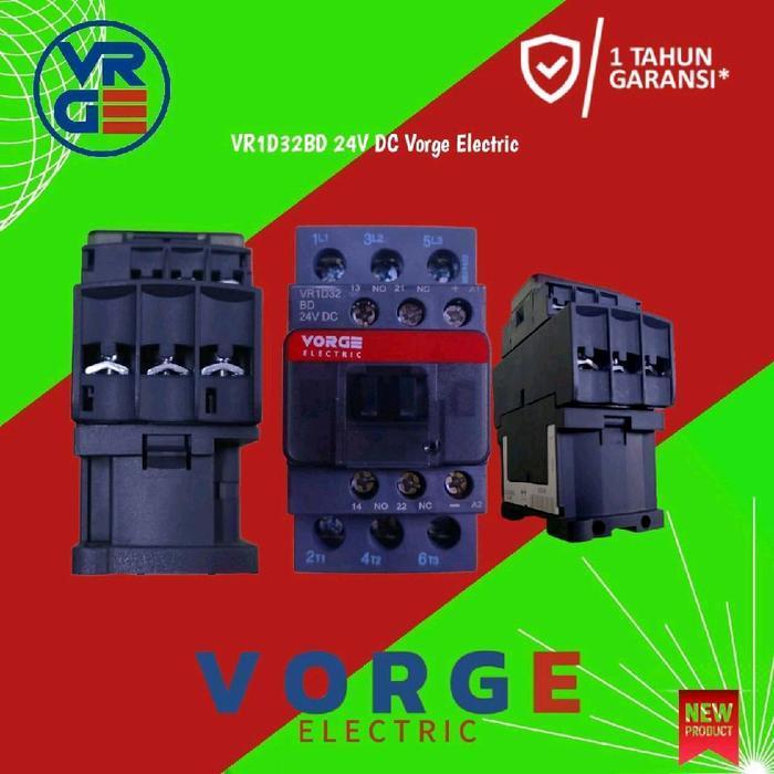 Kontaktor Contactor Vr1D32Bd Vr1D32 Bd 24Vdc 24V Dc 3Phase 3Pole Merk Vorge Garansi 1Tahun New Stok