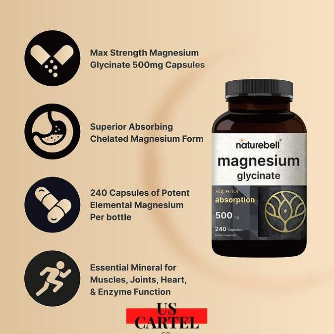 Vitafix- Naturebell Magnesium Glycinate 500Mg 240 Capsules