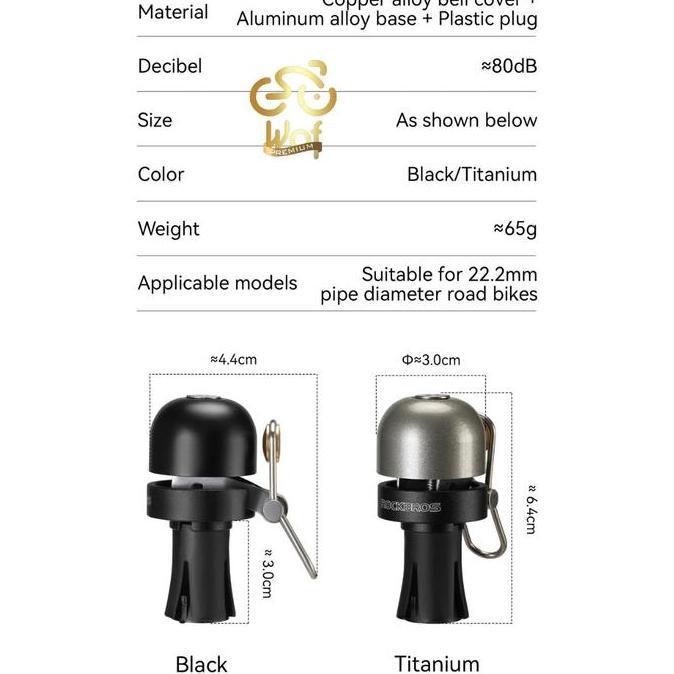NEW ROCKBROS BB2502 71710005 Bel Ujung Stang End Bar Sepeda Gunung Balap Tahan Air Keras Suara Jerni