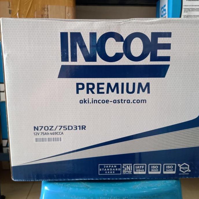 Aki mobil / Genset/ Incoe Premium N70Z / 75D31R/ astra.com/Incoe N 70Z