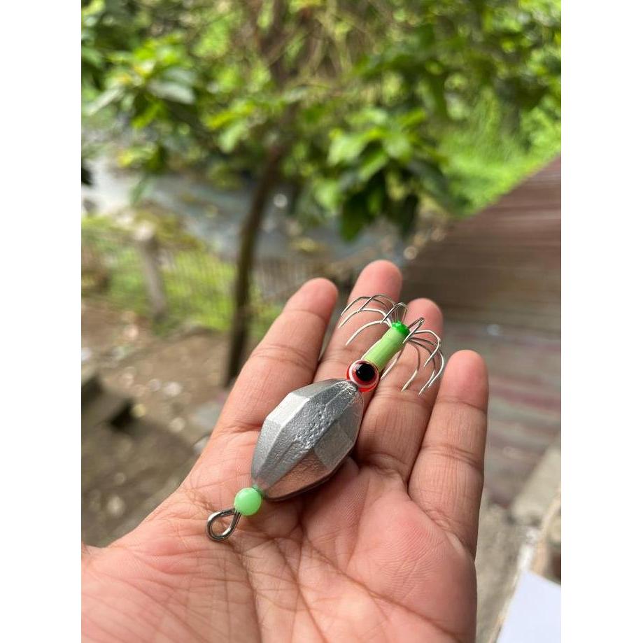 FINESSE Umpan Pancing Cumi Cakar Apollo - Premium Squid Jig Air Dalam Heavy Sinking Glow in The Dark